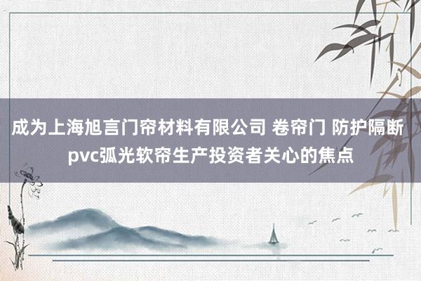 成为上海旭言门帘材料有限公司 卷帘门 防护隔断 pvc弧光软帘生产投资者关心的焦点